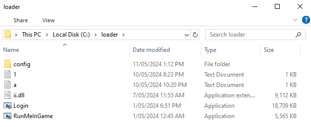 Cado loader folder contents