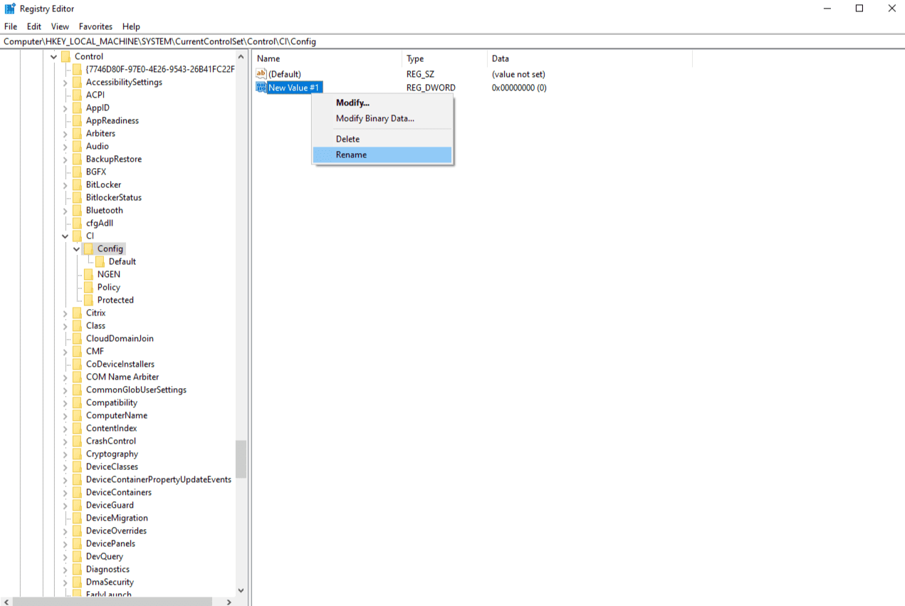 Renaming the new value to VulnerableDriverBlocklistEnable